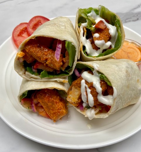 Crispy Buffalo Tofu Wraps